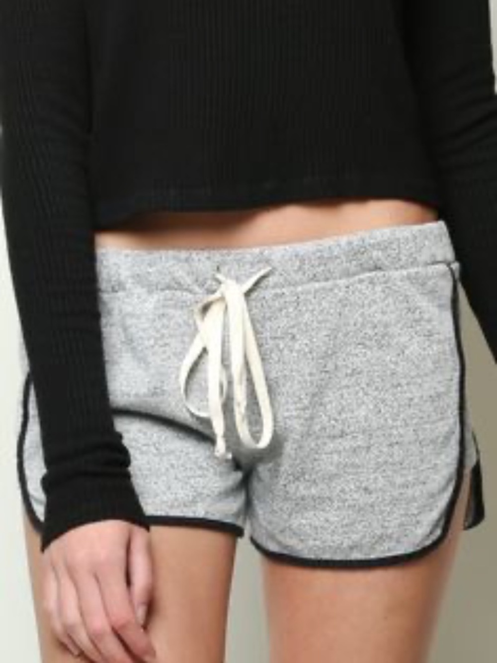 Brandy Melville Salt & Pepper Lounge Shorts - Grey One Size/Size S/M